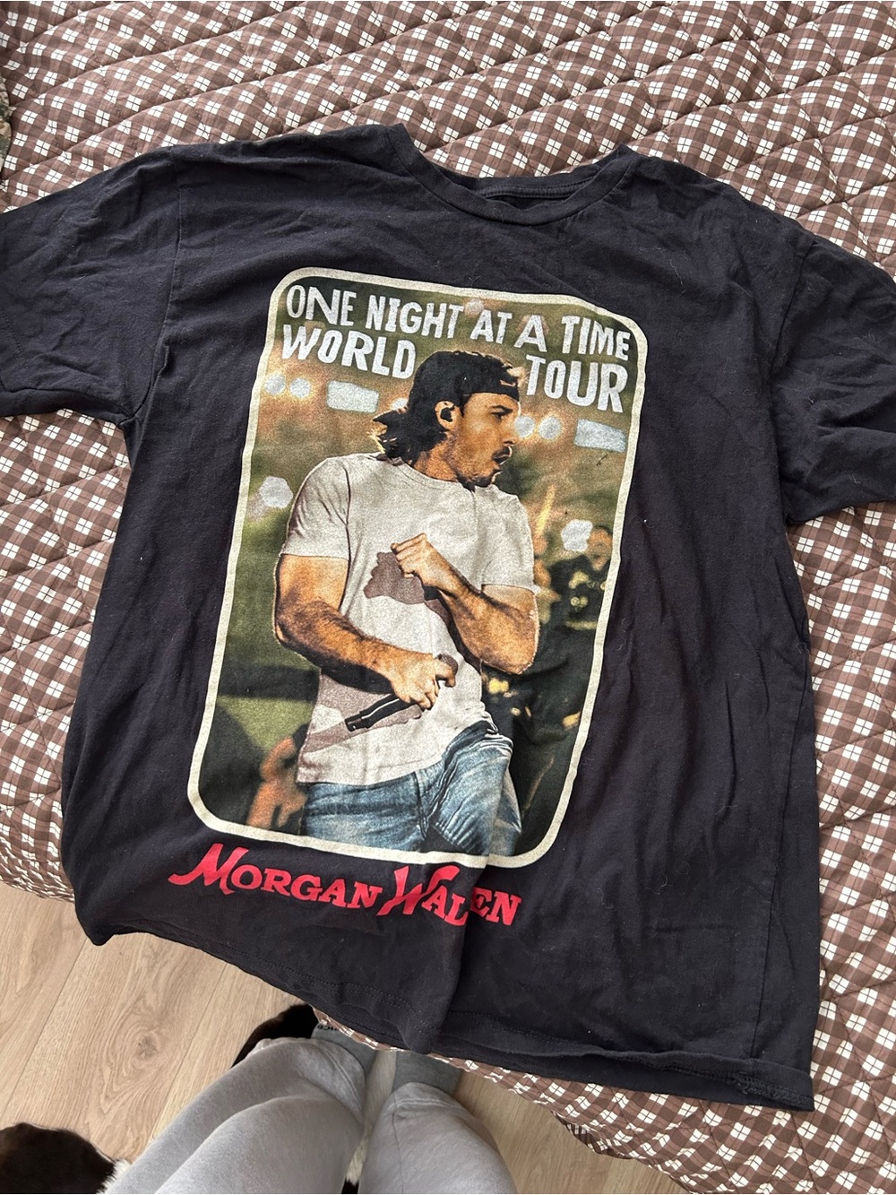 One Night At A Time World Tour Black Graphic Tee